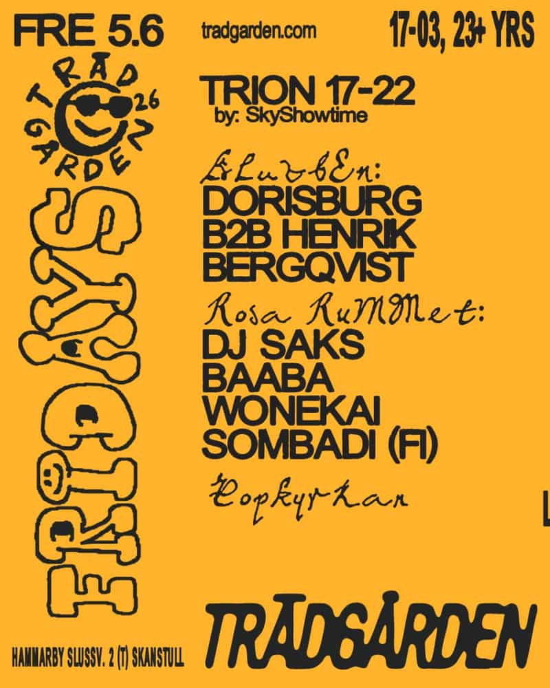 Image of event DORISBURG B2B HENRIK BERGQVIST by Trädgården venue in Stockholm