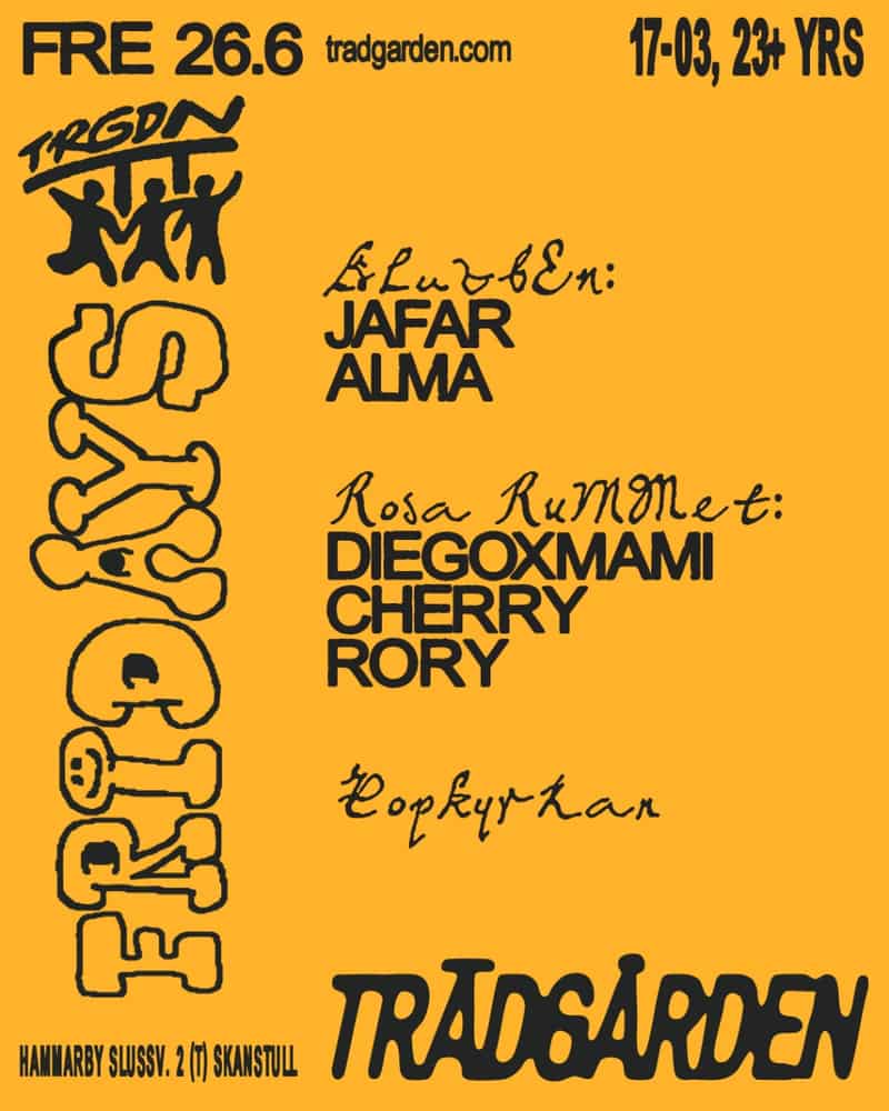 Image of event JAFAR, ALMA by Trädgården venue in Stockholm
