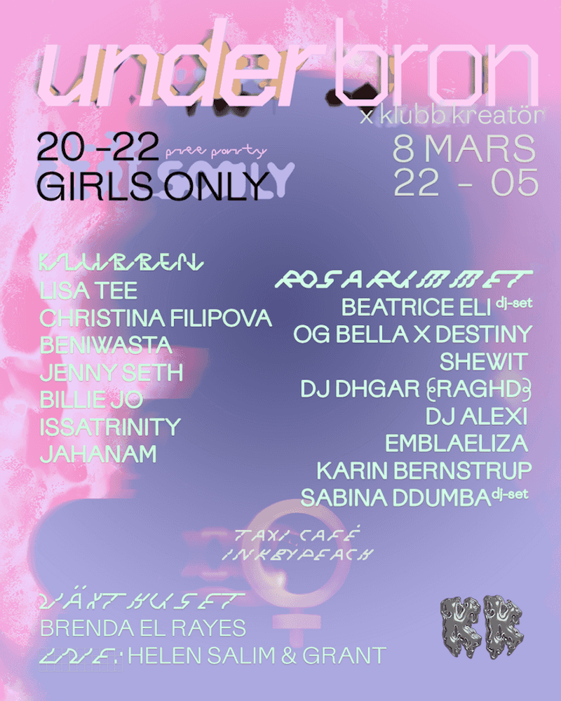 Image of event Under bron x Klubb Kreator - Girls Only pre-party at Under bron by Under Bron venue in Stockholm