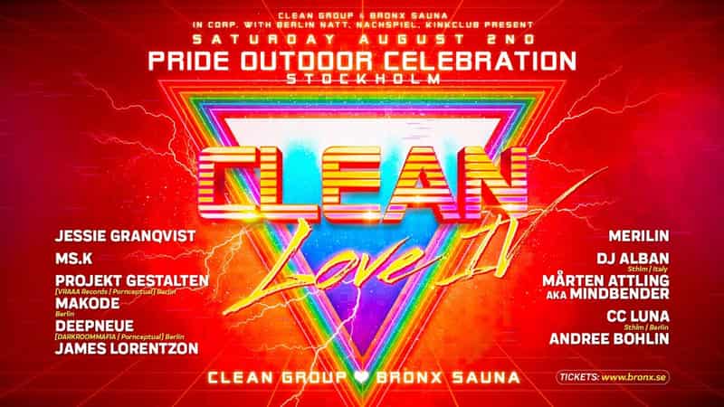 Image of event CLEAN & BRONX - Nya Bastun presents PRIDE Party Saturday august 2th by STOCKHOLM venue in Stockholm