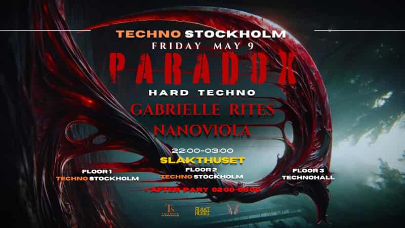 Image of event Techno Stockholm PARADOX by Slakthuset venue in Stockholm