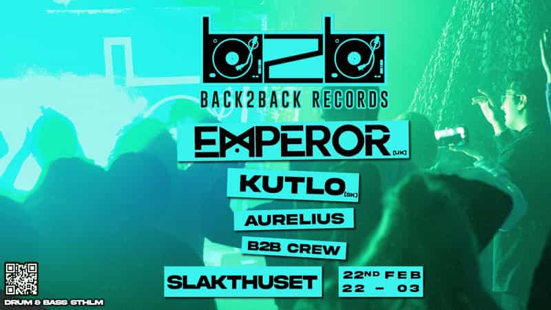 Image of event Back2Back Records w/ Emperor (UK) by Slakthuset venue in Stockholm