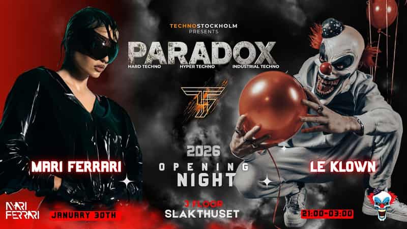 Image of event PARADOX - Techno Stockholm - OPENING NIGHT 2026 by Slakthuset venue in Stockholm