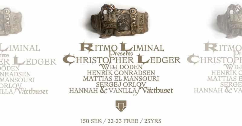Image of event Ritmo Liminal: Christopher Ledger, Dj Døden, Henrik Conradson,Mattias El Mansouri, Sergej Orlov by Under Bron venue in Stockholm
