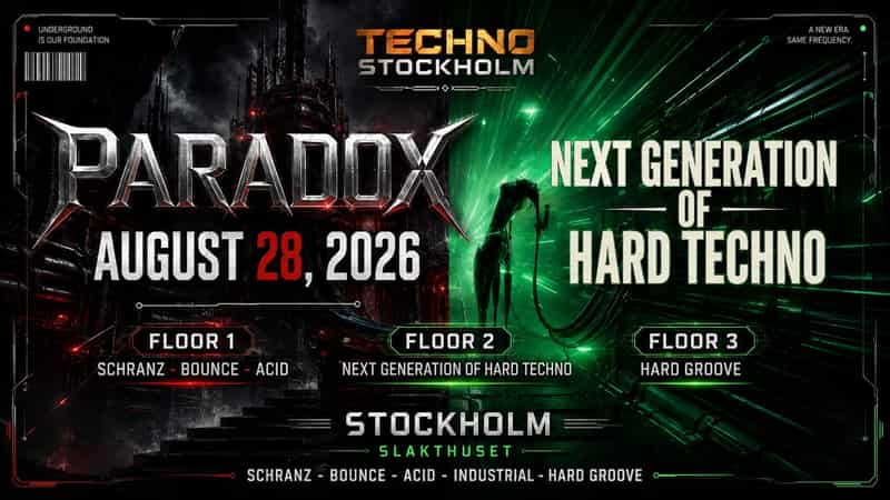 Image of event PARADOX - TECHNO STOCKHOLM by Slakthuset venue in Stockholm Image of event PARADOX - TECHNO STOCKHOLM by Slakthuset venue in Stockholm