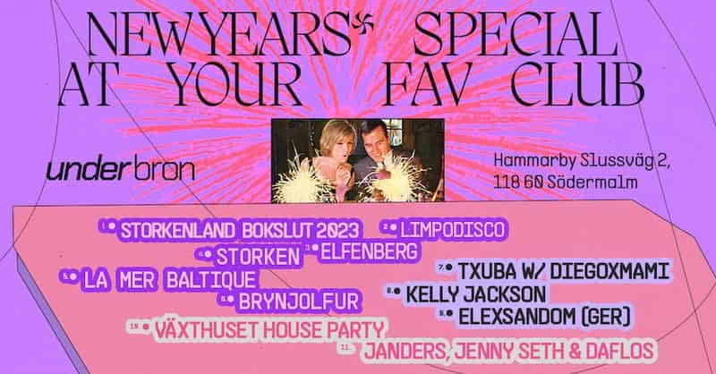 Image of event New Years Special at Your Fav Club at Under Bron by Hornstulls Strand, Stockholm, Sweden venue in Stockholm